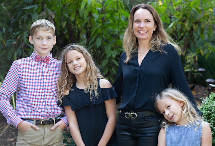 Residy founder Kelly Nagel with her children Colton, Kate and Hadley. 