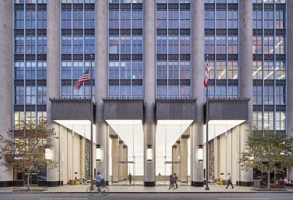 The entrance to the newly renovated Franklin Square office building at 1300 Eye St. NW in Downtown D.C. 