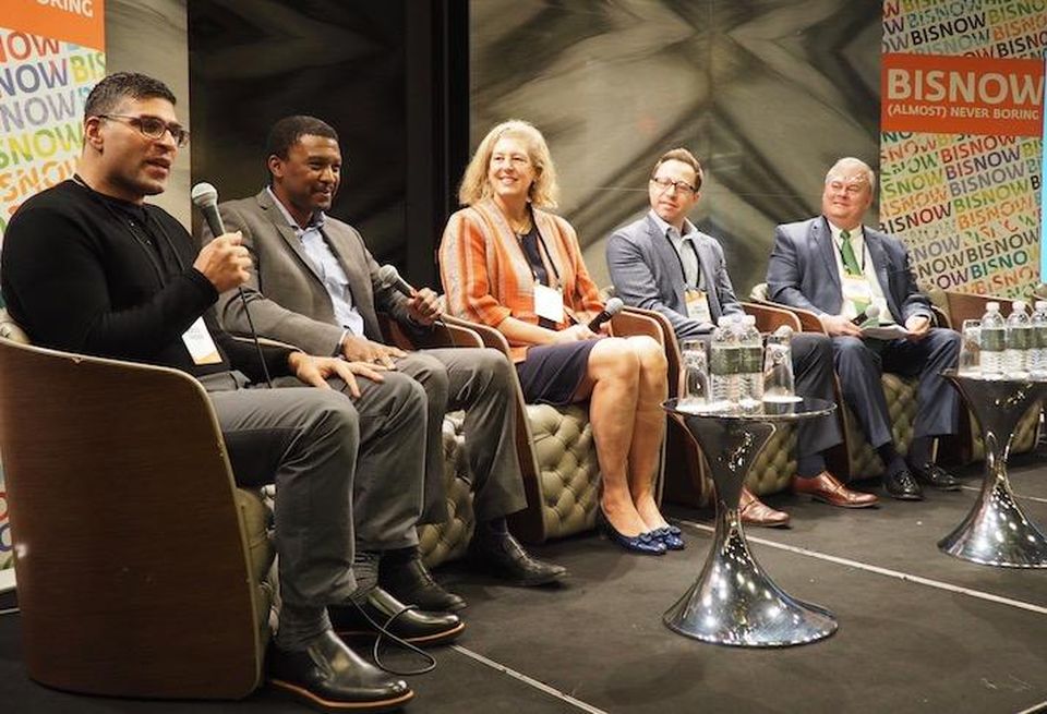 EYA's Aakash Thakkar, JBG Smith's AJ Jackson, Urban Atlantic's Vicki Davis, MidCity's Jamie Weinbaum and United Bank's Joe LeMense