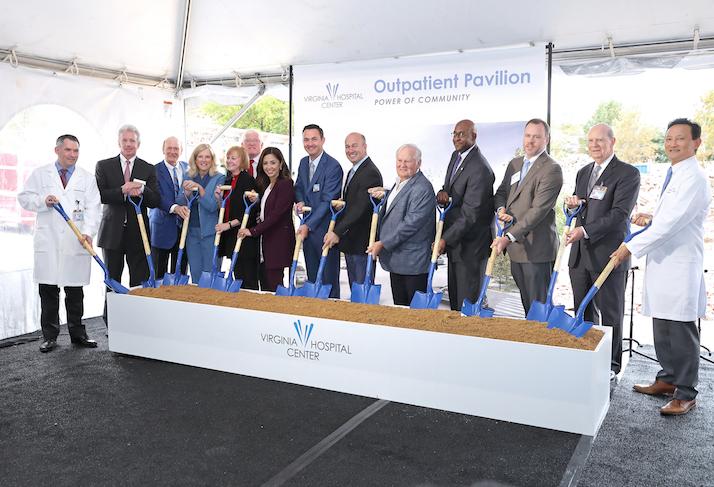Virginia Hospital Center stakeholders and local officials celebrating the project's groundbreaking