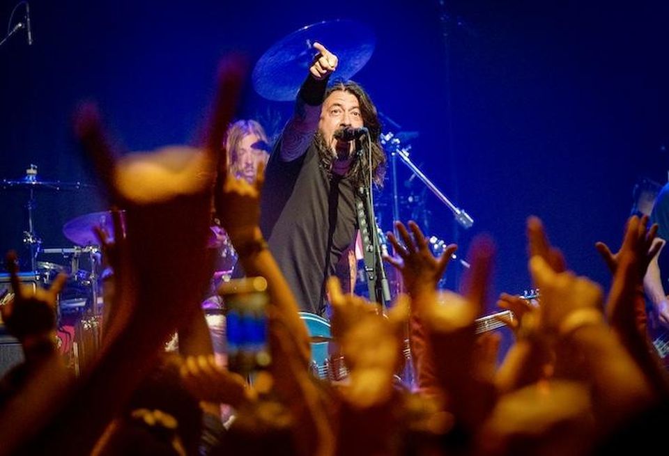 Foo Fighters' Dave Grohl playing at 9:30 Club on Sept. 9.