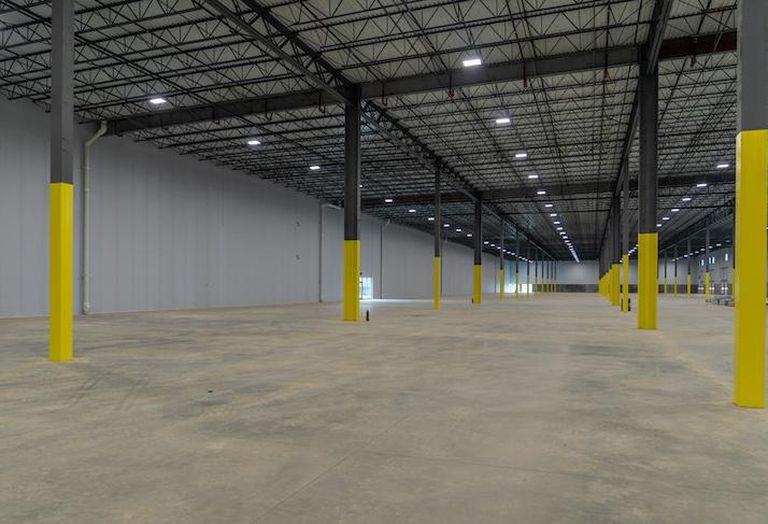 The inside of the industrial building at 716 Ritchie Road that Peloton leased. 