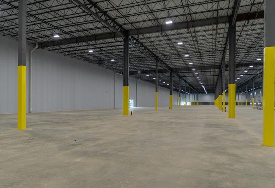 The inside of the industrial building at 716 Ritchie Road that Peloton leased.