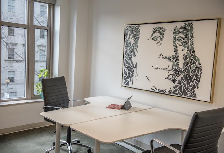 An office in the Oval Offices DC space at 800 Connecticut Ave. NW. 