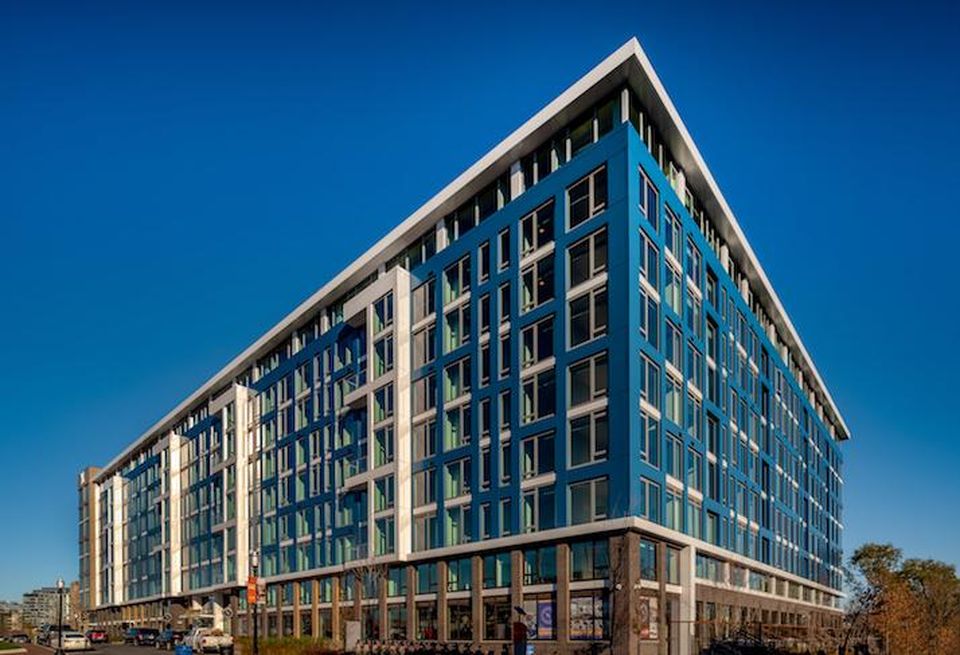 The 453-unit Watermark apartment building, which Douglas converted from a former Coast Guard office building.