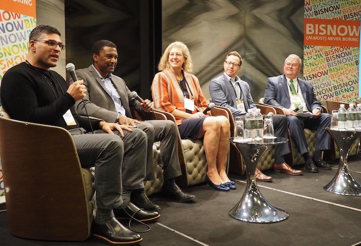 EYA's Aakash Thakkar, JBG Smith's AJ Jackson, Urban Atlantic's Vicki Davis, MidCity's Jamie Weinbaum and United Bank's Joe LeMense