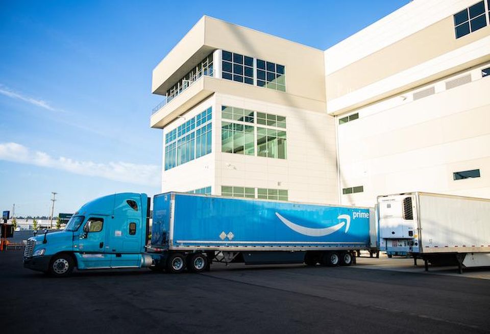 An Amazon distribution facility.