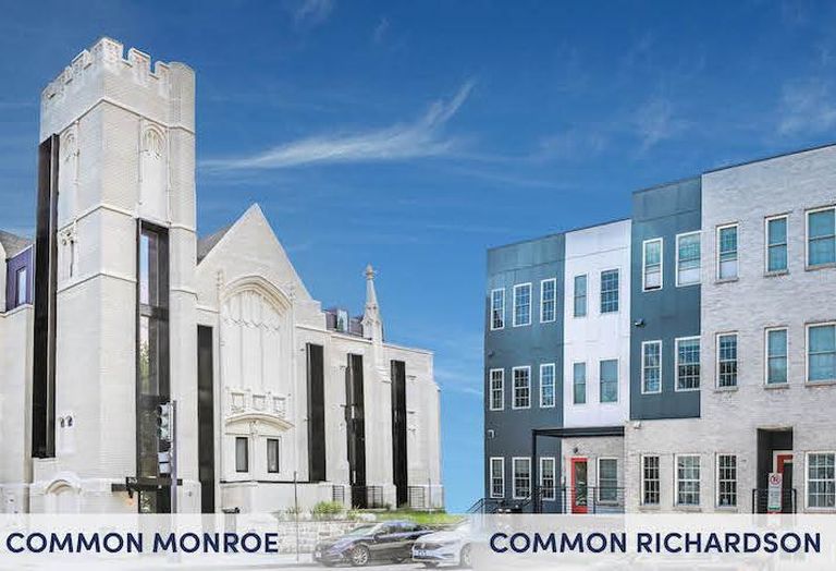Photos of the Common Monroe and Common Richardson buildings from Marcus & Millichap marketing materials. 