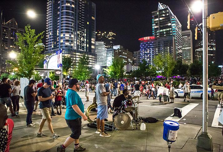 Crowd shot in Uptown Charlotte