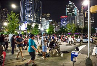 Crowd shot in Uptown Charlotte