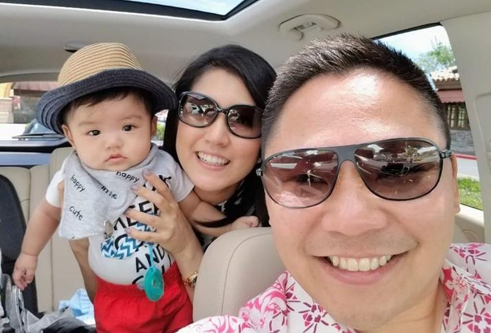 Leonard Mercado with wife, Mia McLeod, and son, Leon