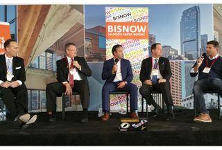CBRE Managing Director Kurt Strassman, Prologis President of the West Region Kim Snyder, Gray Construction Vice President Abdul El Baba, Watson Land Co. CEO Jeff Jennison and Pacific Industrial founder and principal Dan Floriani