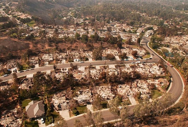Fire destruction of Scripps Ranch in San Diego in 2003 Fire destruction of Scripps Ranch in San Diego in 2003