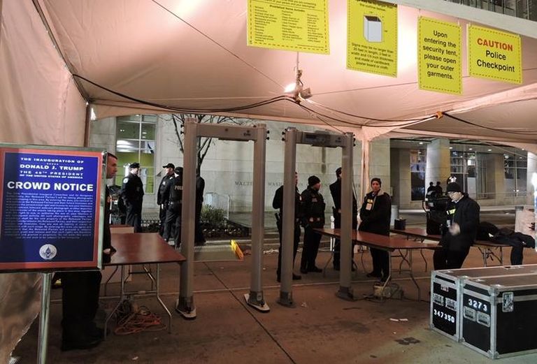 One of the police checkpoints at the Liberty Ball