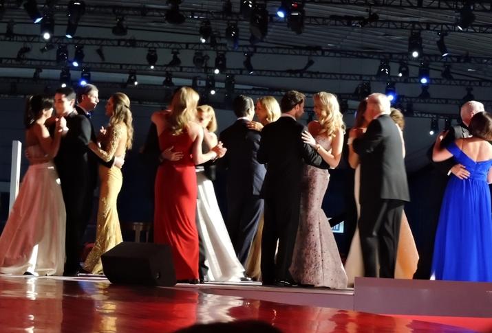 President Trump, Vice President Pence and their children dance at the Liberty Ball