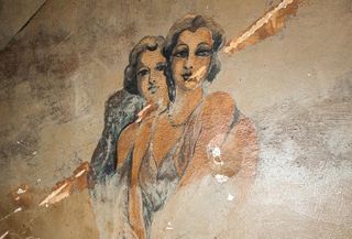 One of the Prohibition-era murals discovered during the Louisa Building renovation