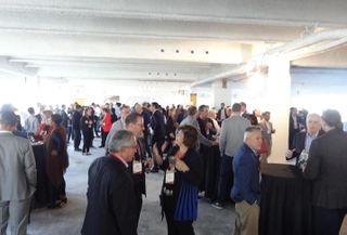 Networking at the Future of Oakland event at 1330 Broadway