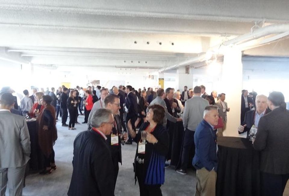 Networking at the Future of Oakland event at 1330 Broadway