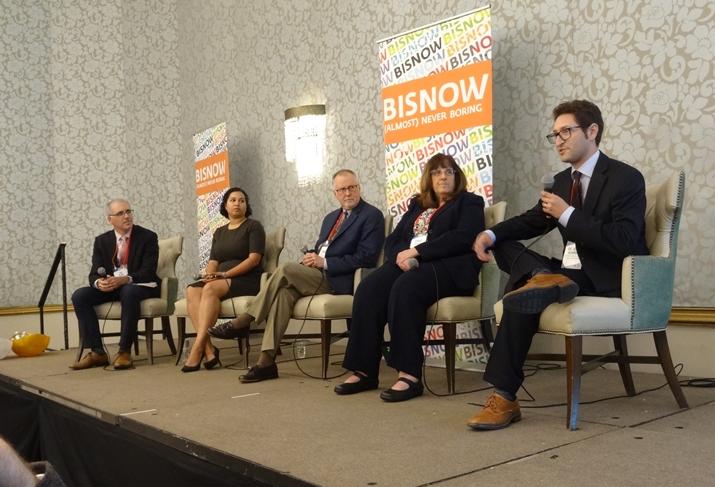 RBL Real Estate's Ari Blum, who moderated, HealthRight360's Nina Soares, Page's Dan Killebrew, VA Health Care System's Bonnie Graham and Alameda Health System's Dr. Jordan Newmark