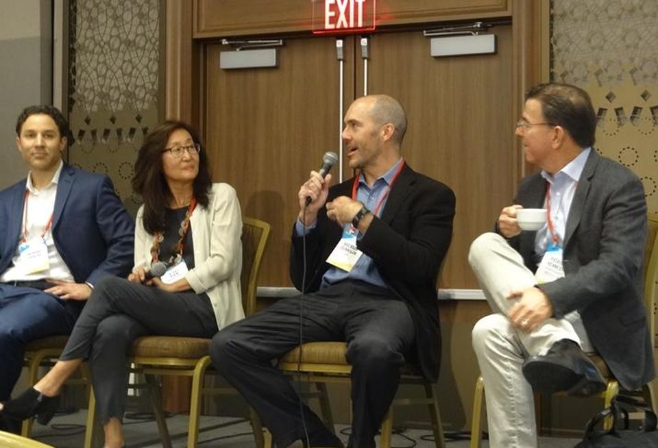 Lowney Architecture's Anthony Cataldo, Windflower Properties' Fei Tsen, HKS' Brendan Dunnigan and Panoramic Investments' Patrick Kennedy