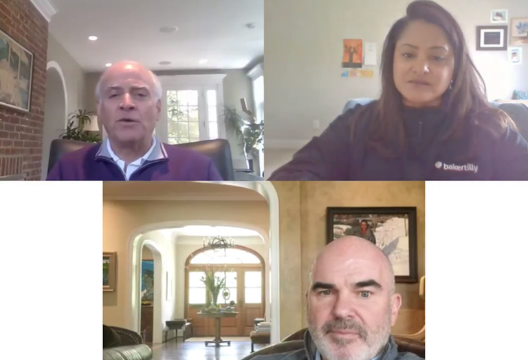 Stonebridge's Doug Firstenberg, Baker Tilly's Monica Modi Dalwadi and Cushman & Wakefield's Bill Collins. 