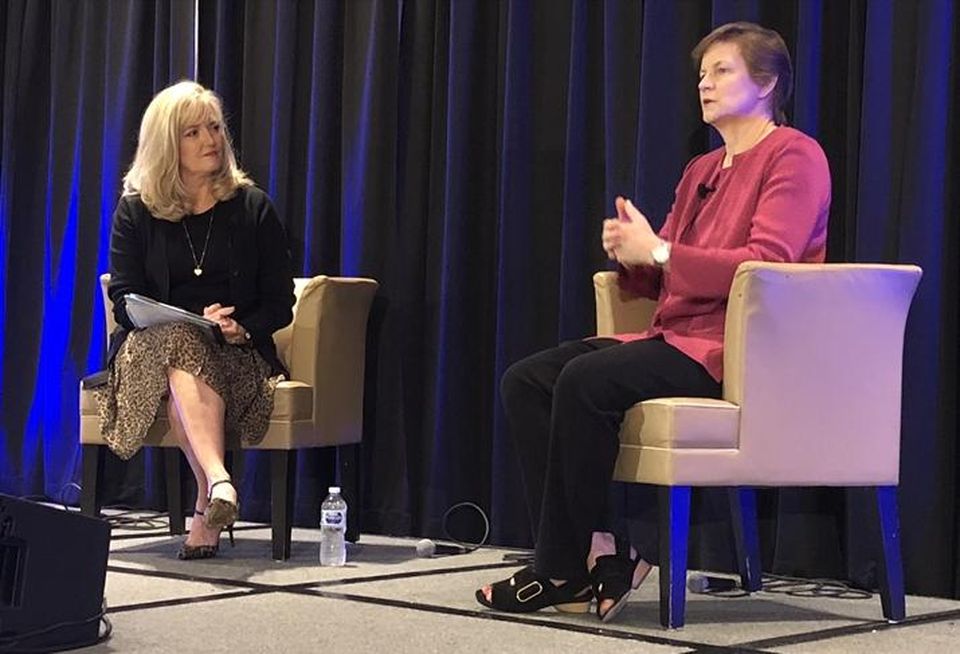 The Strategic Solution's Kendall Pretzer speaks with opening keynote speaker Gables Residential CEO Sue Ansel