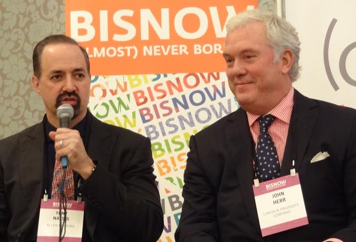 Tony Natsis of Allen Matkins talks with John Herr of Lincoln Property Company at San Francisco State of Market 2016