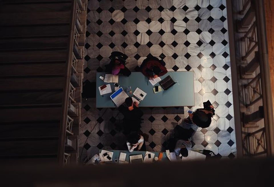 students studying college