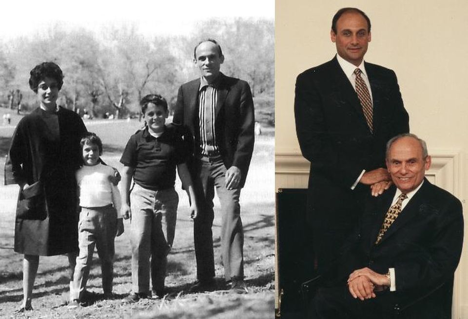 John Tishman with his family in Central Park and with Daniel Tishmancredit: Tishman