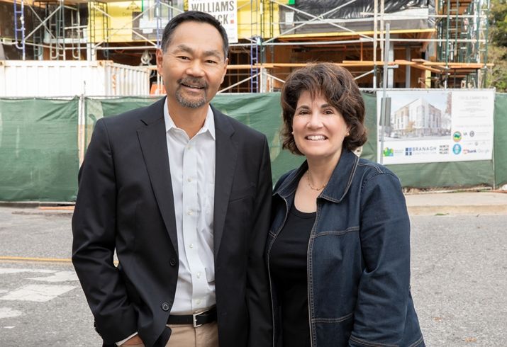 Palo Alto Housing President and CEO Randy Tsuda and board chairwoman Sheryl Klein