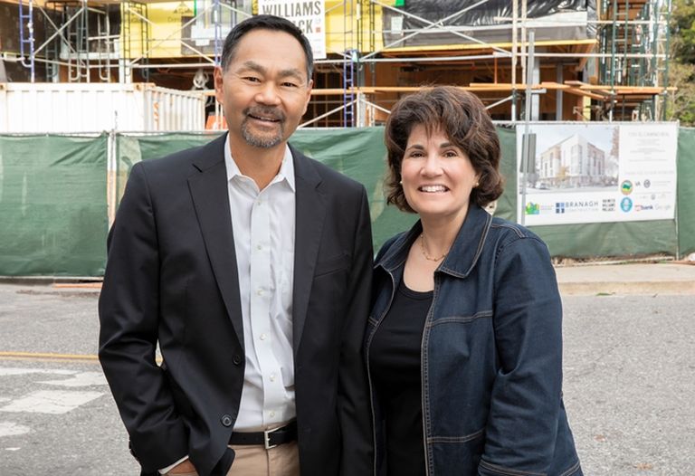 Palo Alto Housing President and CEO Randy Tsuda and board chairwoman Sheryl Klein
