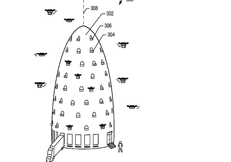 Amazon beehive drone fulfillment center