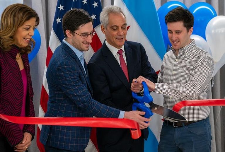 Tegus Ribbon Cutting with Mayor Emanuel 
