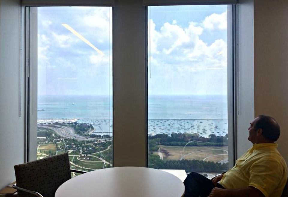 A view of Chicago's lakefront from Draper & Kramer's new offices at 55 E Monroe.