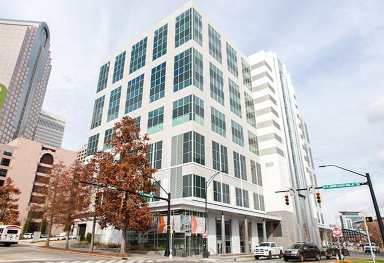 The former AT&T office tower uptown recently underwent a $15M renovation and now includes two floors of retail.