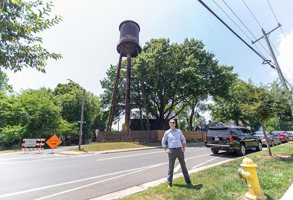 A.J. Klenk bought a water tower in Charlotte after neighbors voiced concerns about developers tearing it down.