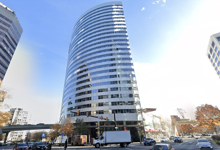 The 31-story tower at 1100 Wilson Blvd., part of Monday Properties' seven-building portfolio. 