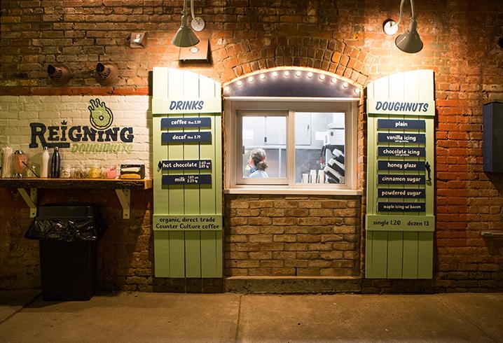 Reigning Doughnuts takes up 90 SF of space in a former storage closet on 35th Street in NoDa.