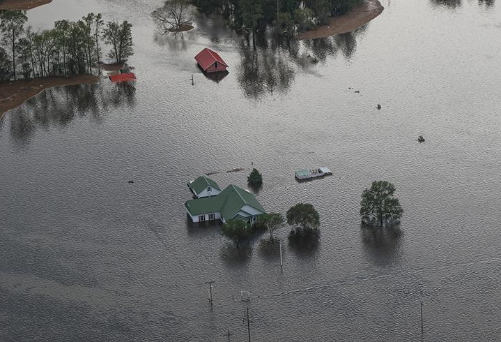 Aviators with the North Carolina Detachment 1 Bravo Company, 2nd 151st Aviation Regiment, conduct aerial search missions from a UH-72A Lakota Light Utility Helicopter after Hurricane Florence. The support and security crew scanned homes and structures for individuals in distress, focusing efforts along the Cape Fear river, including the North Carolina areas of New Bern, Wilmington and Lumberton. Aviators with the North Carolina Detachment 1 Bravo Company, 2nd 151st Aviation Regiment conduct aerial search missions from a UH-72A Lakota Light Utility Helicopter on Monday. The support and security crew scanned homes and structures for individuals in distress, focusing efforts along the Cape Fear river including the North Carolina areas of New Bern, Wilmington, and Lumberton.