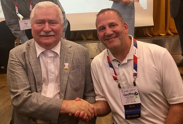 NKF's Geoffrey Kasselman with Lech Walesa