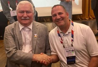 NKF's Geoffrey Kasselman with Lech Walesa