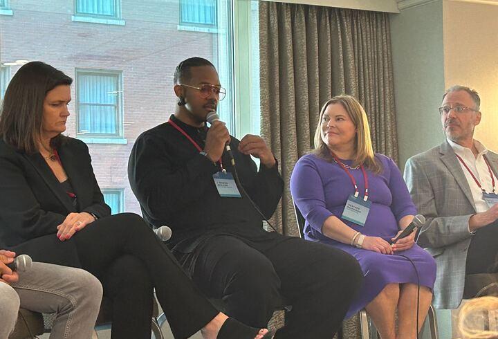 J. Byron Brazier speaking at a Bisnow event