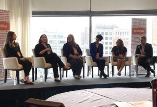 Samuels & Associates' Julie Wynyard, Boston Environment Department Commissioner Dr. Alison Brizius, Epsilon Associates' Katie Raymond, AKF Group's Roselin Osser, TA Realty's Anne Peck and Evolution Energy Partners' Dailey Tipton.