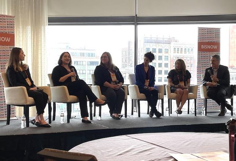 Samuels & Associates' Julie Wynyard, Boston Environment Department Commissioner Dr. Alison Brizius, Epsilon Associates' Katie Raymond, AKF Group's Roselin Osser, TA Realty's Anne Peck and Evolution Energy Partners' Dailey Tipton.