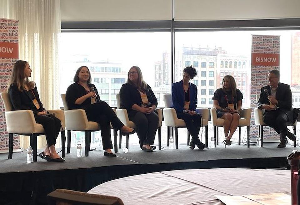 Samuels & Associates' Julie Wynyard, Boston Environment Department Commissioner Dr. Alison Brizius, Epsilon Associates' Katie Raymond, AKF Group's Roselin Osser, TA Realty's Anne Peck and Evolution Energy Partners' Dailey Tipton.