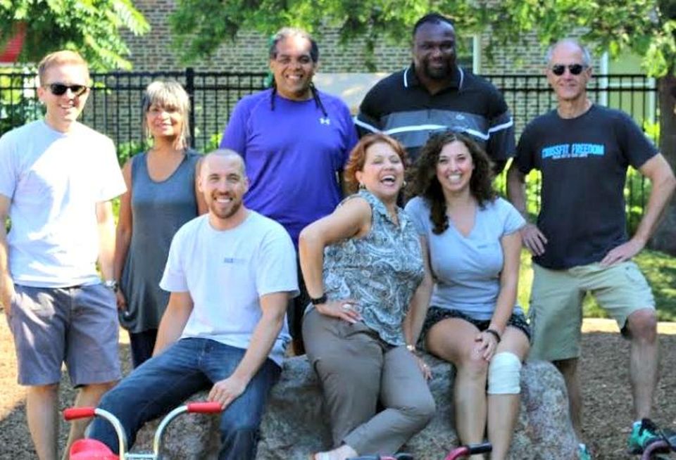 Volunteers from HSA Commercial Real Estate, led by CEO Bob Smietana (right) and SVP Josephine Thomas-Hoytt (second from left) returned to Chicago Commons’ Paulo Freire Family Center in Chicago’s Back of the Yards neighborhood to help freshen up the playground for the upcoming school year.