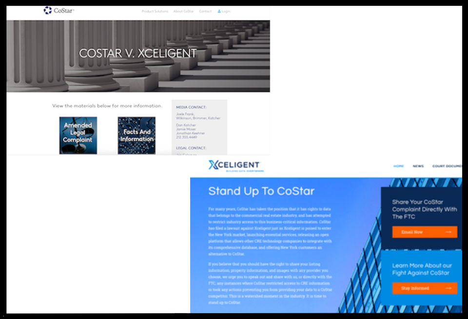 CoStar Xceligent webpages