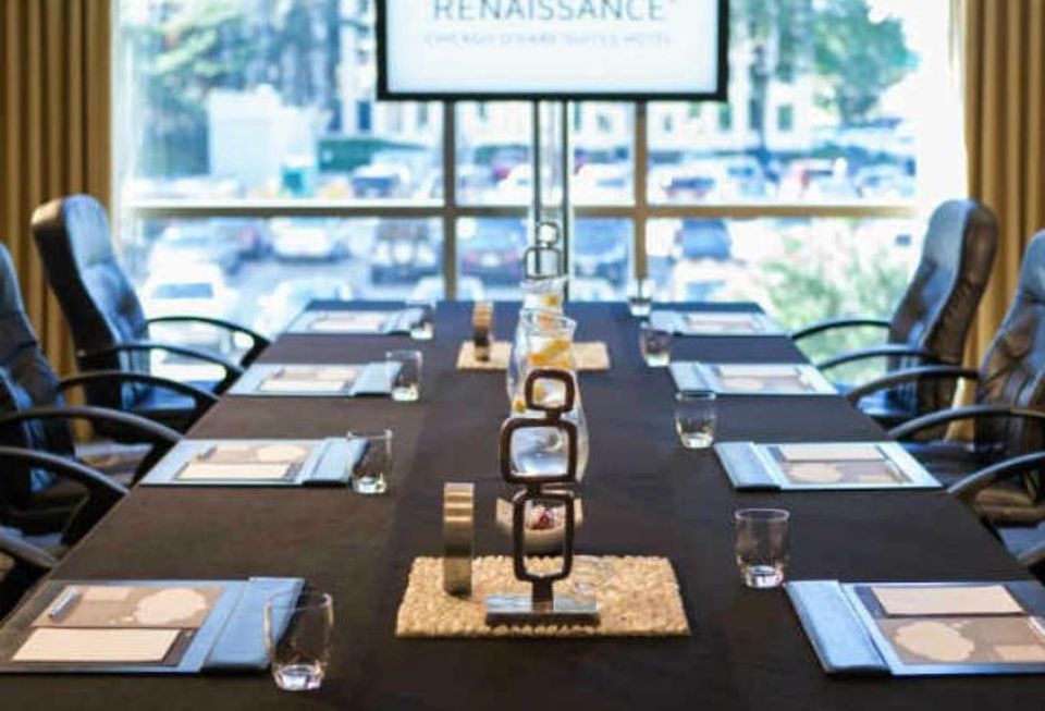 The Renaissance Chicago O'Hare Suites Hotel's renovated boardroom