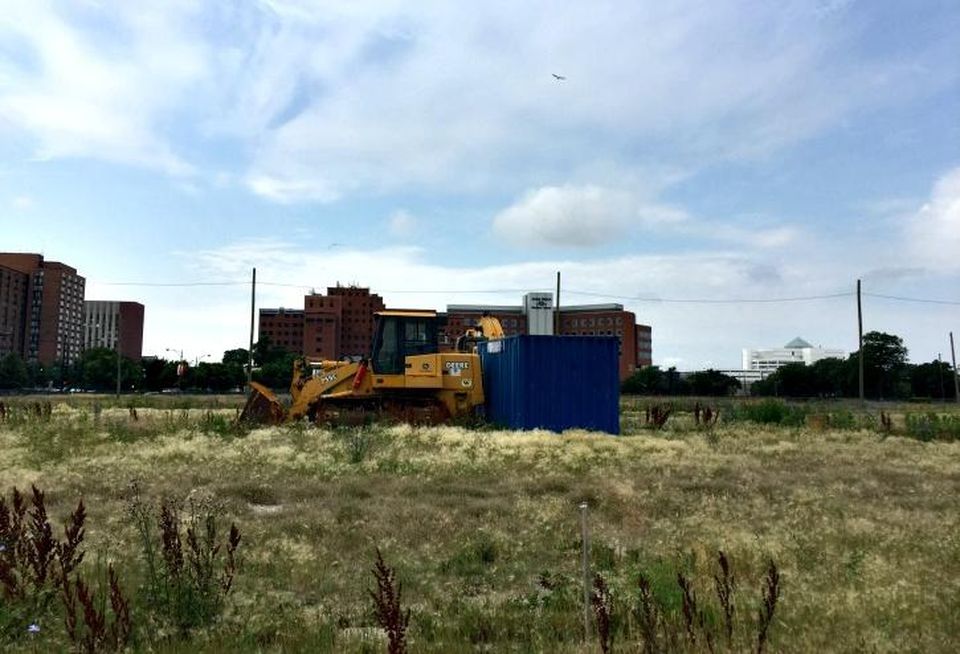 The site of Higgins Development's IMD Gateway project in the Illinois Medical District
