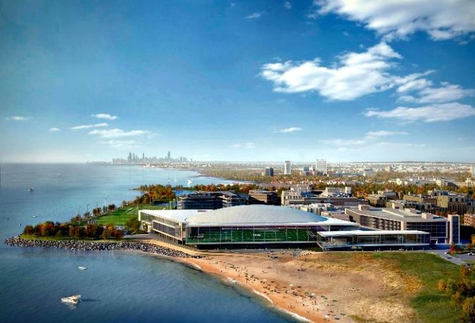 A rendering of Northwestern University's Ryan Fieldhouse